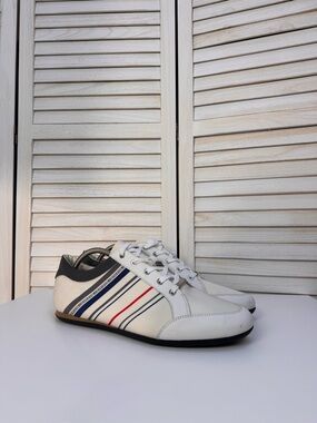 Bikkembergs Leather Sneakers Men Size 46 EU / US 12 White Designer Shoes Italy